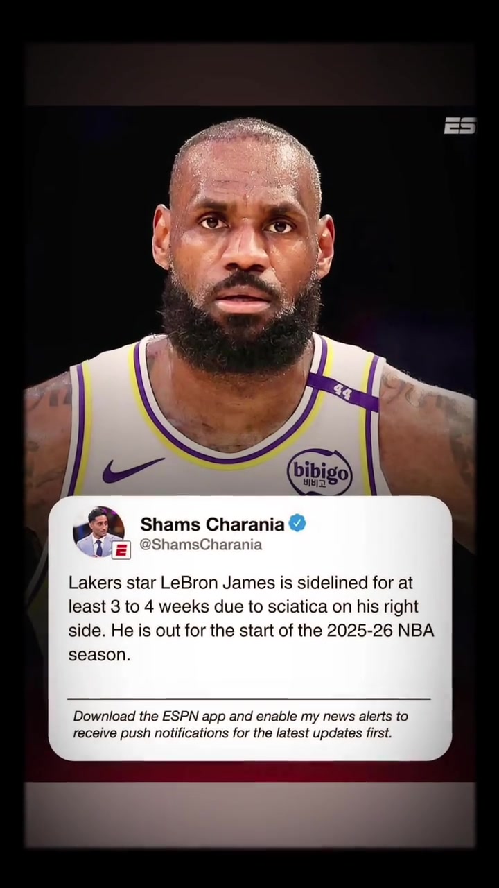 詹姆斯坐骨神经痛将缺席3-4周22场揭幕战全勤神话终结